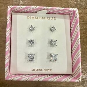 Diamonique stud earrings